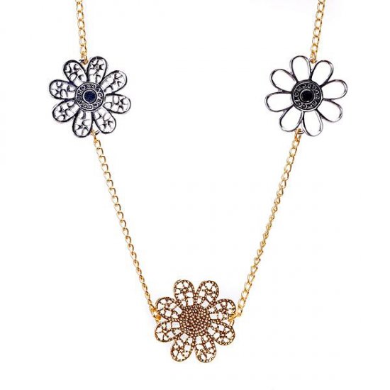 Coach Flowers Gold Necklaces ALP | Women - Click Image to Close